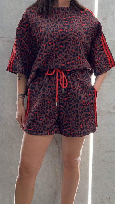 Σετ Λεοπαρ Με Ρίγες 25991/ Κοκκινο