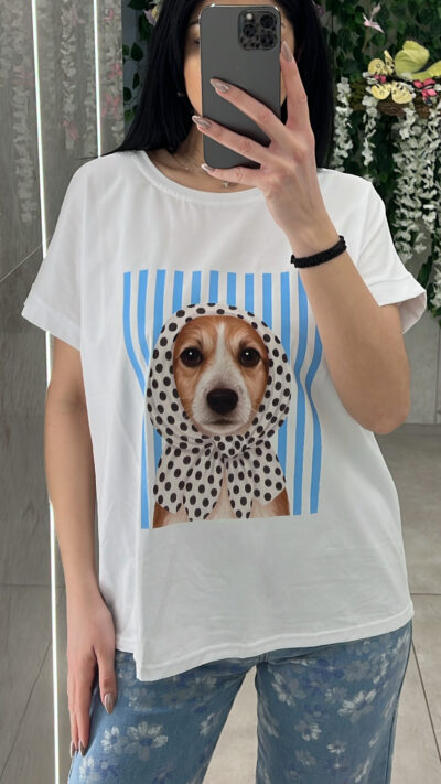 &Tau;-Shirt &Mu;&epsilon; &Sigma;&chi;&epsilon;&delta;&iota;&omicron; &Sigma;&kappa;&upsilon;&lambda;&omicron; 7008/ &Lambda;&epsilon;&upsilon;&kappa;ό