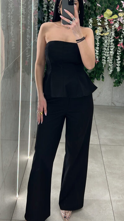 Σετ Παντελόνα Με Στράπλες Τοπ 55976/ Μαύρο