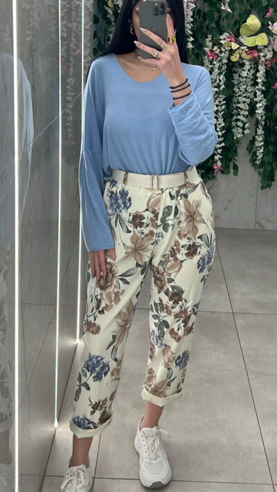 Παντελόνι Φλοράλ 522556/ Κίτρινο