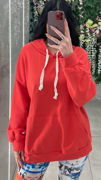 Φούτερ Oversized 30059/Κοραλί