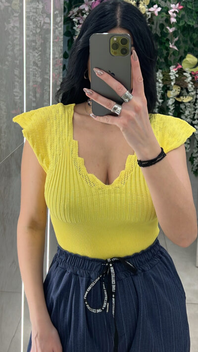 Πλεκτό Τοπ 526709/Κίτρινο