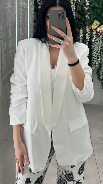 Σακάκι με σούρα 22493/ Λευκό