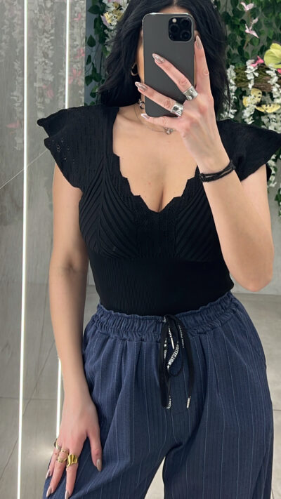 Πλεκτό Τοπ 526709/Μαυρο