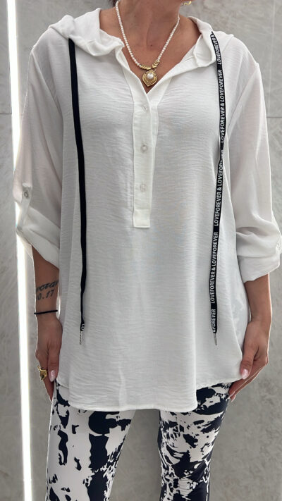 Πουκάμισο Με Κουκούλα 399087/ Λευκο