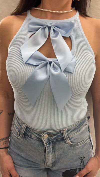 Κορμάκι Με Φιόγκους ΧΜ77127/ Γαλάζιο