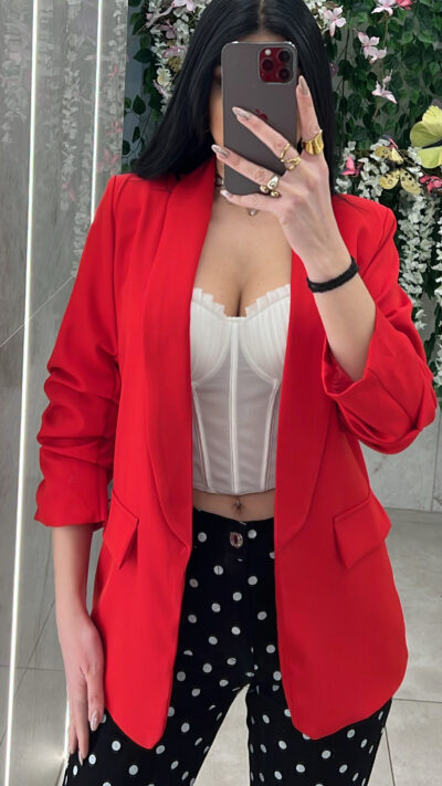 Σακάκι με σούρα 22493/ Κόκκινο