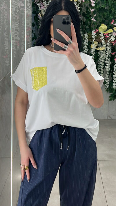 Μπλούζα Με Τσεπι Στράς 7008 /Κίτρινο