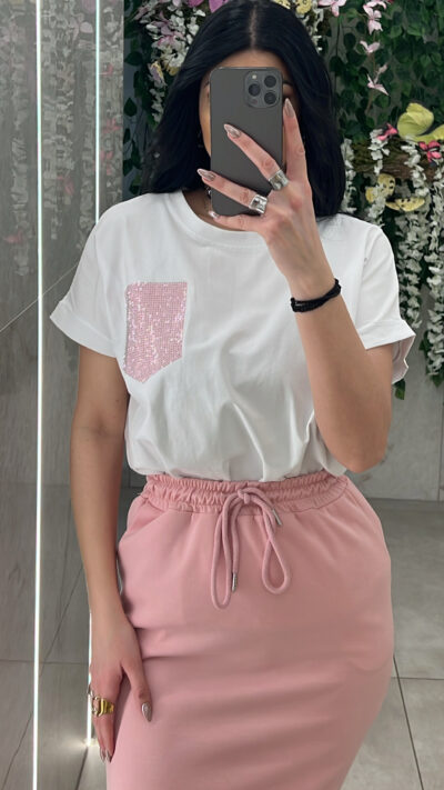 Μπλούζα Με Τσεπι Στράς 7008 /Ρόζ