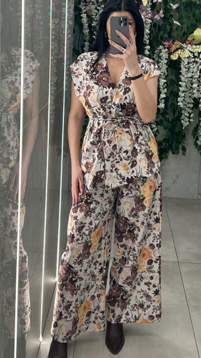 Σετ Φλοράλ 0806/ Καφέ