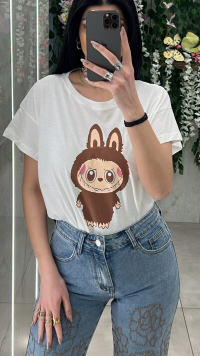 Τ-Shirt Με Σχεδιο Labubu 30247/ Λευκό