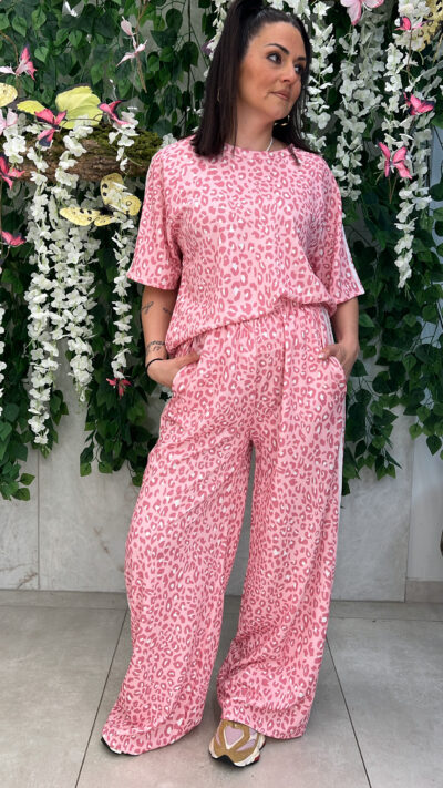 Σετ Φόρμα Λεοπαρ 3438/Ρόζ