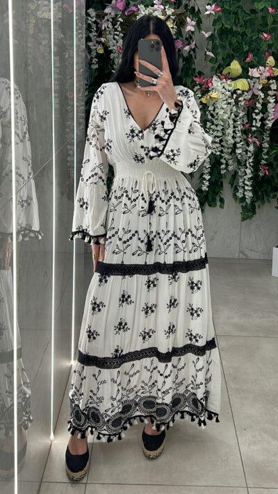 Φόρεμα Boho 1061/ Λευκο