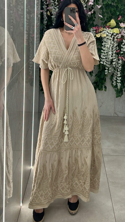 Φόρεμα boho 9182/Μπεζ