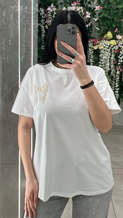 Μπλουζα Με Σχεδιο Φτερά 1460/Χρυσο