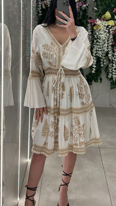 Φόρεμα Boho 261014/ Λευκο