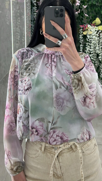 Μπλούζα Floral 0219/ Λιλα