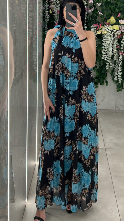 Φόρεμα Φλοράλ 6358/ Μαυρο