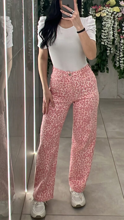 Παντελόνι Τζιν Λεοπαρ 9046/ Ροζ