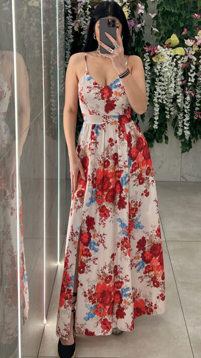 Φόρεμα Φλοραλ 31256/ Κοκκινο