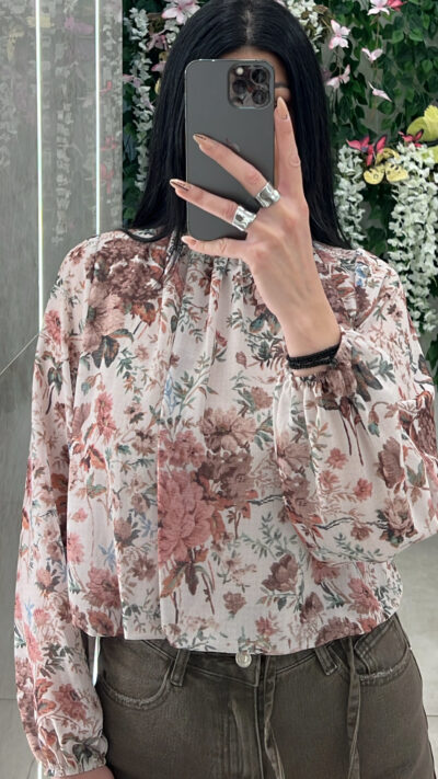 Μπλούζα Floral 0219/ Μπεζ