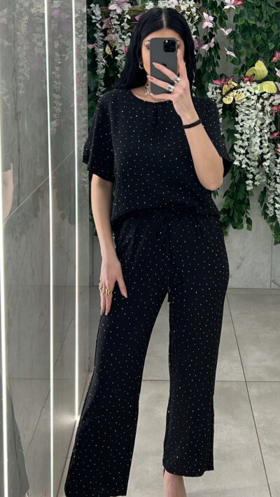 Σετ Casual Με Στρας 1005/ Μαυρο