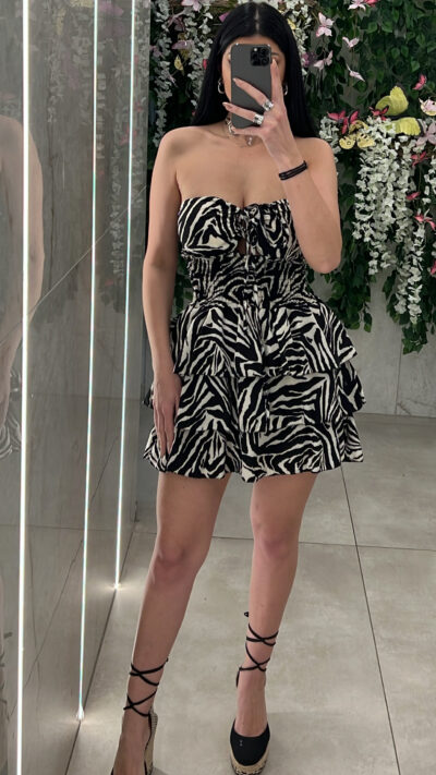 Φόρεμα Με Print 5698/ Ζεβρα