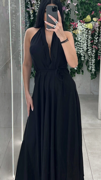 Maxi Φόρεμα Open Bust/Μαύρο