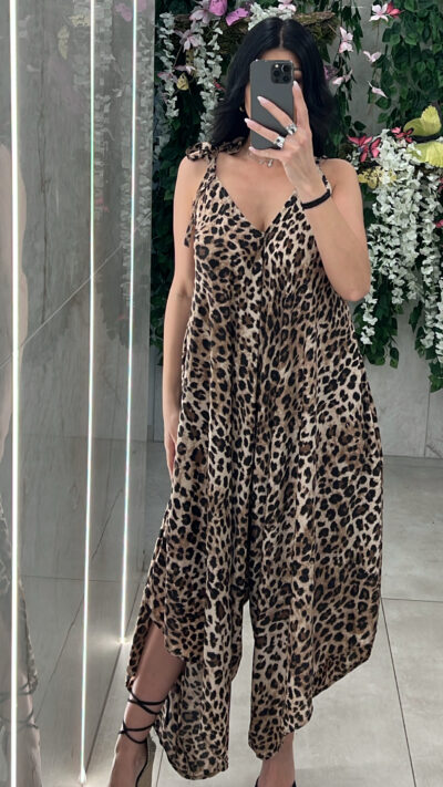 Oversized Ολόσωμη Φόρμα Leo Silk/Καφέ
