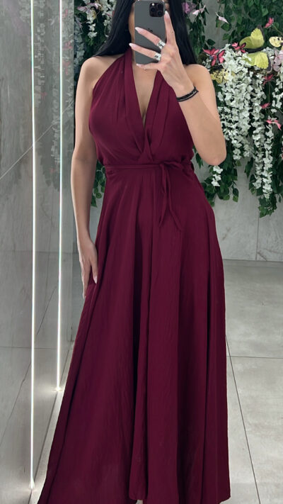 Maxi Φόρεμα Open Bust/Μπορντό