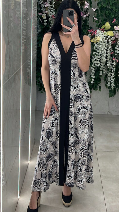 Φόρεμα Maxi Floral Open/Μπεζ