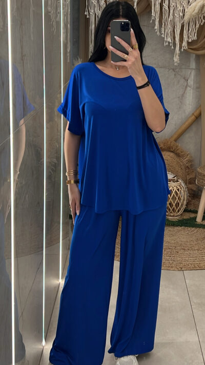 Σετ Ελαστικό Oversized-5659/Μπλε Ρουά