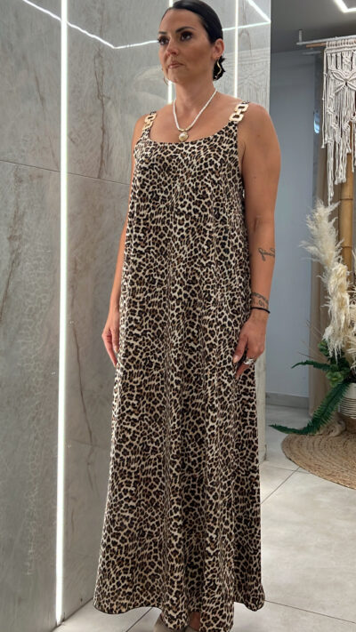 Φόρεμα AnimalPrint με Αλυσίδα/Λεοπάρ