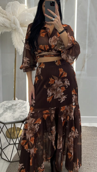Σετ Floral 6463/Καφέ