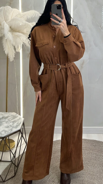 Ολόσωμη Φόρμα Suede 6478/Ταμπά
