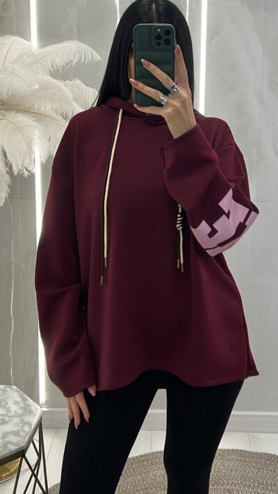 Φούτερ Oversized 24296/Μπορντό